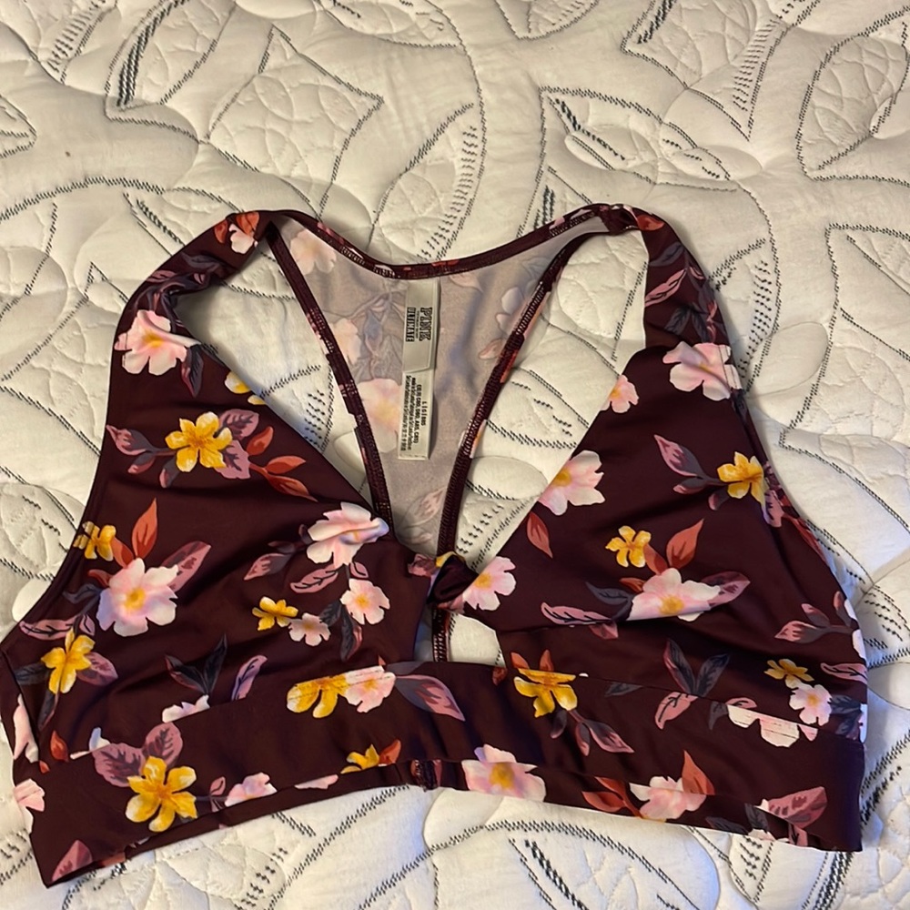 Pink Victoria’s Secret sports bra